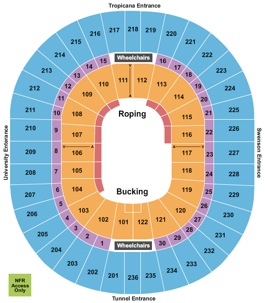 Thomas & Mack Center NFR Las Vegas Seating Chart